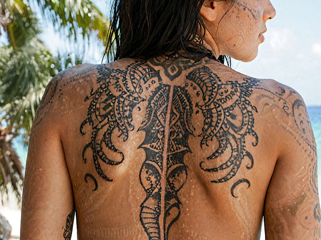 tatouage hippocampe polynesien