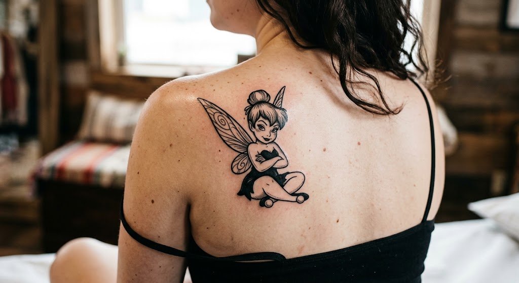 tatouage fée clochette noir