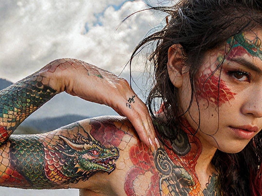 tatouage bras entier femme